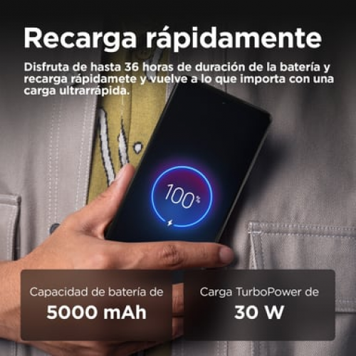 Motorola - Motorola moto g75 5G 17,2 cm (6.78") Ranura híbrida Dual SIM Android 14 USB Tipo C 8 GB 128 GB 5000 mAh Gris - Nuevo