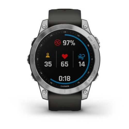 Garmin - Reloj GPS conectado - GARMIN - Fenix 7 - Plata con correa gris - Nuevo