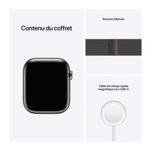 Apple - Apple Watch Series 7 OLED 45 mm Digital Pantalla táctil 4G Grafito Wifi GPS (satélite) - Nuevo