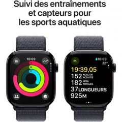 Apple - Apple Watch Series 10 OLED 46 mm Digital 416 x 496 Pixeles Pantalla táctil Negro Wifi GPS (satélite) - Nuevo