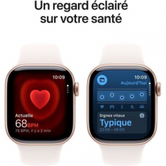 Apple - Watch Series 11 (2025) GPS + Cellular 42 mm, caja de aluminio en oro rosa con correa deportiva, rosa - S/M - Nuevo