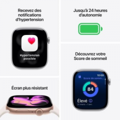 Apple - Watch Series 11 (2025) GPS 42 mm, caja de aluminio gris espacial con correa deportiva, negro - M/L - Nuevo