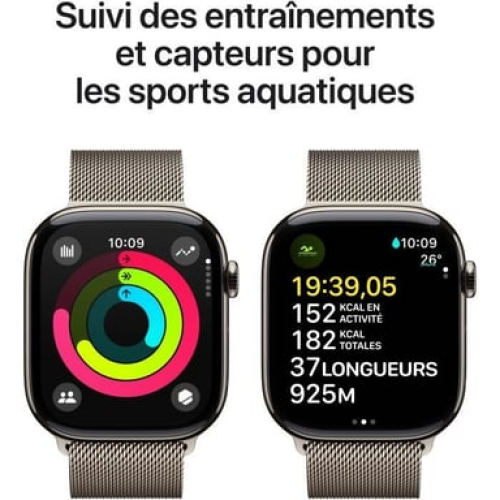 Apple - Apple Watch Series 10 OLED 46 mm Digital 416 x 496 Pixeles Pantalla táctil 4G Titanio Wifi GPS (satélite) - Nuevo
