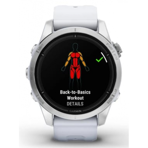 Garmin - Garmin epix Pro (Gen 2) 3,05 cm (1.2") AMOLED 42 mm Digital 390 x 390 Pixeles Pantalla táctil Plata Wifi GPS (satélite) - Nuevo