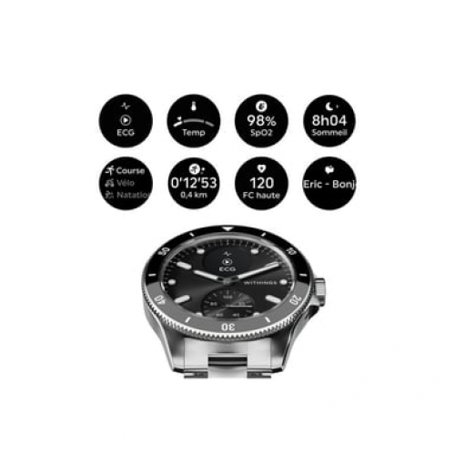 Withings - Withings ScanWatch Nova 1,6 cm (0.63") OLED 42 mm Híbrido Negro, Acero inoxidable GPS (satélite) - Nuevo