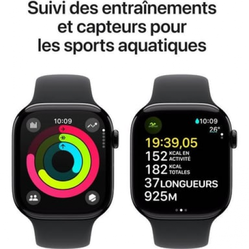 Apple - Apple Watch Series 10 OLED 46 mm Digital 416 x 496 Pixeles Pantalla táctil Negro Wifi GPS (satélite) - Nuevo