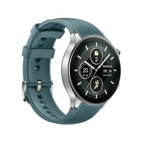 OnePlus - OnePlus Watch 2 Bluetooth, 47 mm Caja plateada con correa azul - Nuevo