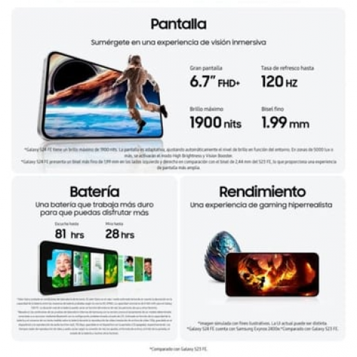 Samsung - Galaxy S24 FE (5G) 256 GB, Grafito - Nuevo