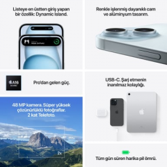 Apple - iPhone 15 (5G) 256 GB, Azul - Nuevo