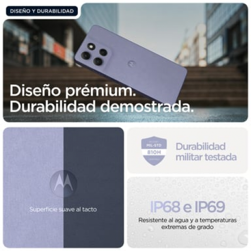 Motorola - Motorola moto g86 5G 16,9 cm (6.67") SIM doble Android 15 USB Tipo C 8 GB 256 GB 5200 mAh Lila - Nuevo