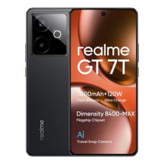 Realme - realme GT 7T 17,3 cm (6.8") SIM doble Android 15 5G USB Tipo C 12 GB 256 GB 7000 mAh Negro - Nuevo