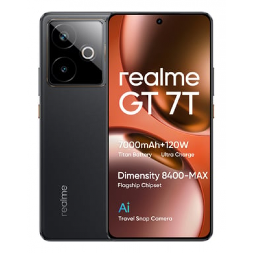 Realme - realme GT 7T 17,3 cm (6.8") SIM doble Android 15 5G USB Tipo C 12 GB 256 GB 7000 mAh Negro - Nuevo