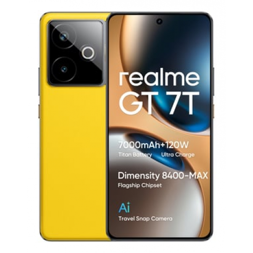Realme - realme GT 7T 17,3 cm (6.8") SIM doble Android 15 5G USB Tipo C 12 GB 256 GB 7000 mAh Amarillo - Nuevo
