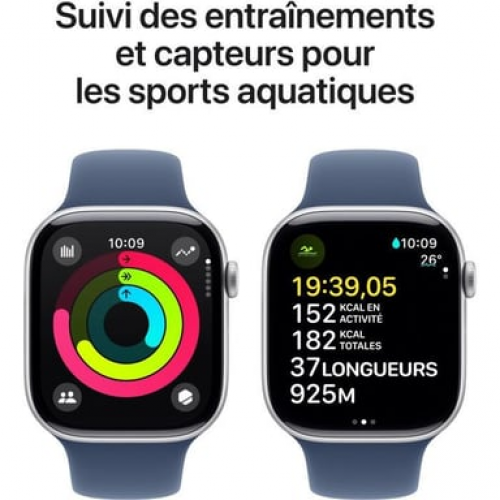 Apple - Apple Watch Series 10 OLED 46 mm Digital 416 x 496 Pixeles Pantalla táctil Plata Wifi GPS (satélite) - Nuevo