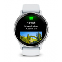 Garmin - Reloj conectado Garmin Venu 3 de 45 mm en acero inoxidable plateado, caja blanca y correa de silicona blanca - Nuevo