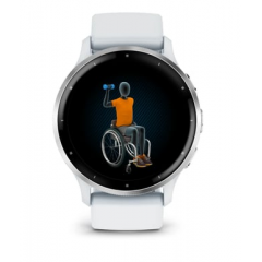 Garmin - Reloj conectado Garmin Venu 3 de 45 mm en acero inoxidable plateado, caja blanca y correa de silicona blanca - Nuevo