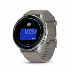 Garmin - Venu 4 - Reloj inteligente de 45 mm con GPS integrado en acero y silicona - Negro y plateado - Nuevo