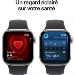 Apple - Watch Series 11 (2025) GPS + Cellular - Caja de aluminio gris espacial de 42 mm con correa deportiva, color negro - S/M - Nuevo