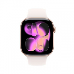 Apple - Watch Series 11 (2025) GPS + Cellular 46 mm Caja de aluminio en oro rosa con correa deportiva, Rosa - M/L - Nuevo
