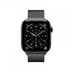 Apple - Watch Series 11 (2025) GPS + Cellular, caja de titanio color pizarra de 42 mm con correa milanesa, color negro - Nuevo