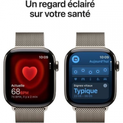 Apple - Watch Series 11 (2025) GPS + Cellular Caja de titanio natural de 42 mm con correa milanesa, titanio natural - Nuevo