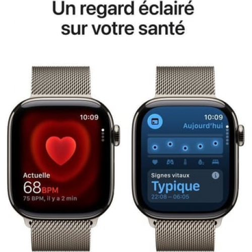 Apple - Watch Series 11 (2025) GPS + Cellular Caja de titanio natural de 42 mm con correa milanesa, titanio natural - Nuevo