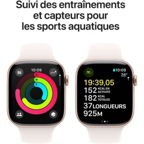 Apple - Apple Watch Series 10 OLED 46 mm Digital 416 x 496 Pixeles Pantalla táctil Oro rosa Wifi GPS (satélite) - Nuevo