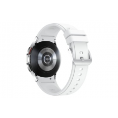 Samsung - Galaxy Watch4 Classic 42mm Caja Plateada - Super AMOLED - Bluetooth + 4G - Correa Blanca - Nuevo