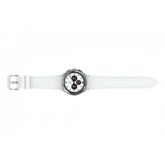 Samsung - Galaxy Watch4 Classic 42mm Caja Plateada - Super AMOLED - Bluetooth + 4G - Correa Blanca - Nuevo