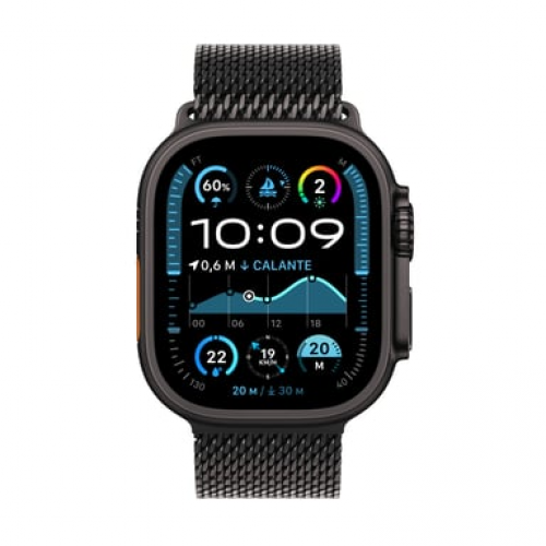 Apple - Watch Ultra 2 GPS + Cellular 49 mm Caja de Titanio Negro con Correa Milanesa de Titanio Negro Talla S - Nuevo