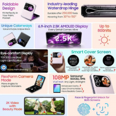 Blackview - Blackview HERO 10 Teléfono Plegable, Pantalla AMOLED de 6.9 pulgadas, 12GB + 256GB, Cámara de 108MP, Carga Rápida de 45W, NFC, ID de Huella Digital, Android 13 - Nuevo